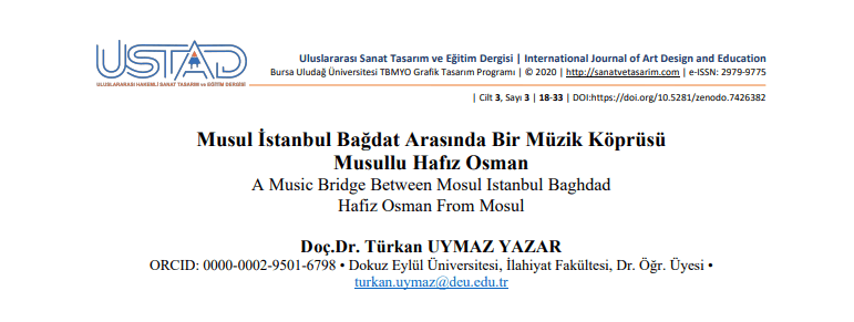 A Music Bridge Between Mosul Istanbul Baghdad Hafiz Osman From Mosul by Dr. Türkan UYMAZ YAZAR